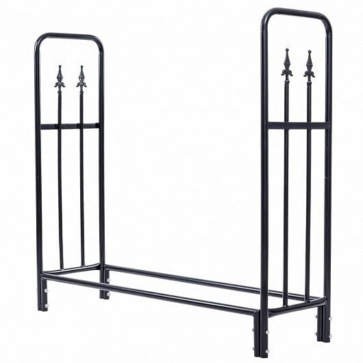 4 Feet Outdoor Heavy Duty Steel Firewood Wood Storage Rack-0