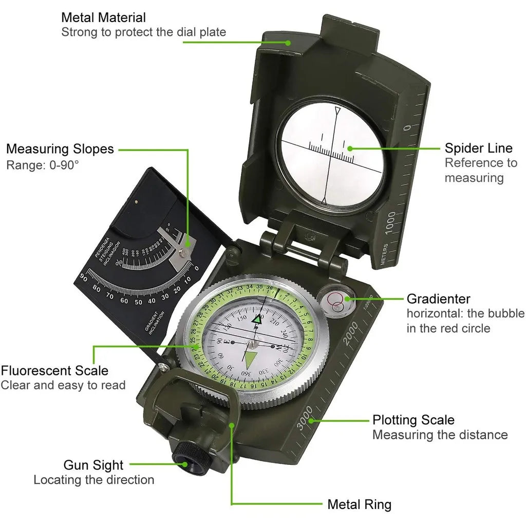 NNEOBA Survival Gear Military Compass Camping-1
