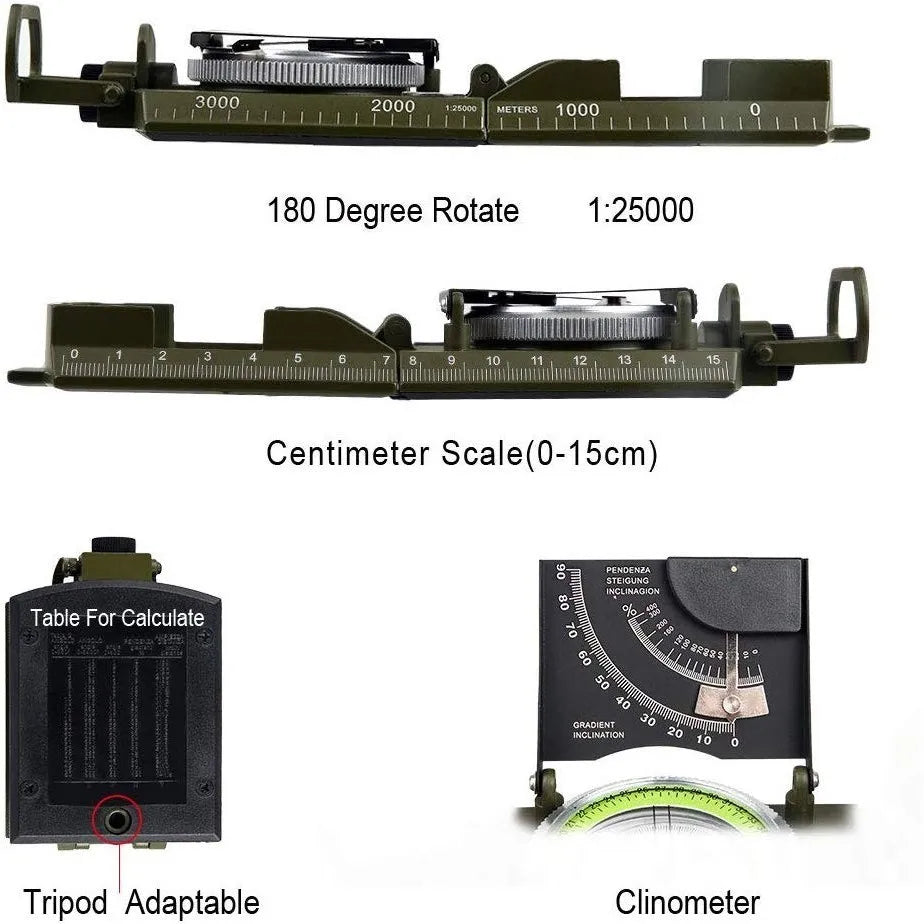 NNEOBA Survival Gear Military Compass Camping-4