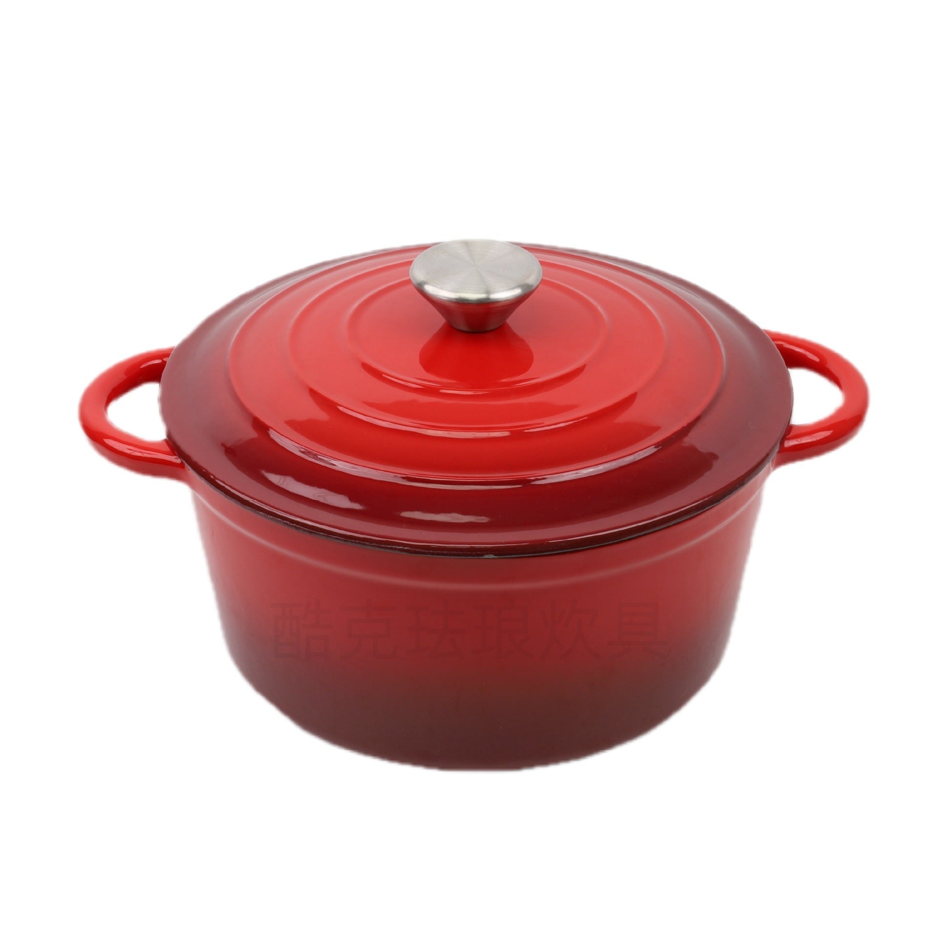 Non-coated Household Double-ear Enamel Pan Induction Cooker Universal Enamel Cast Iron Stew Pot-3