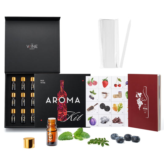 Red Wine Aroma Kit, Tasting & Smelling Aroma Set for Red Wines, 15 Aromas, Training Educational Gift - Beginners & Sommelier Master, Book & Accessories Guide Included, Wine Game Gifts Holiday-0