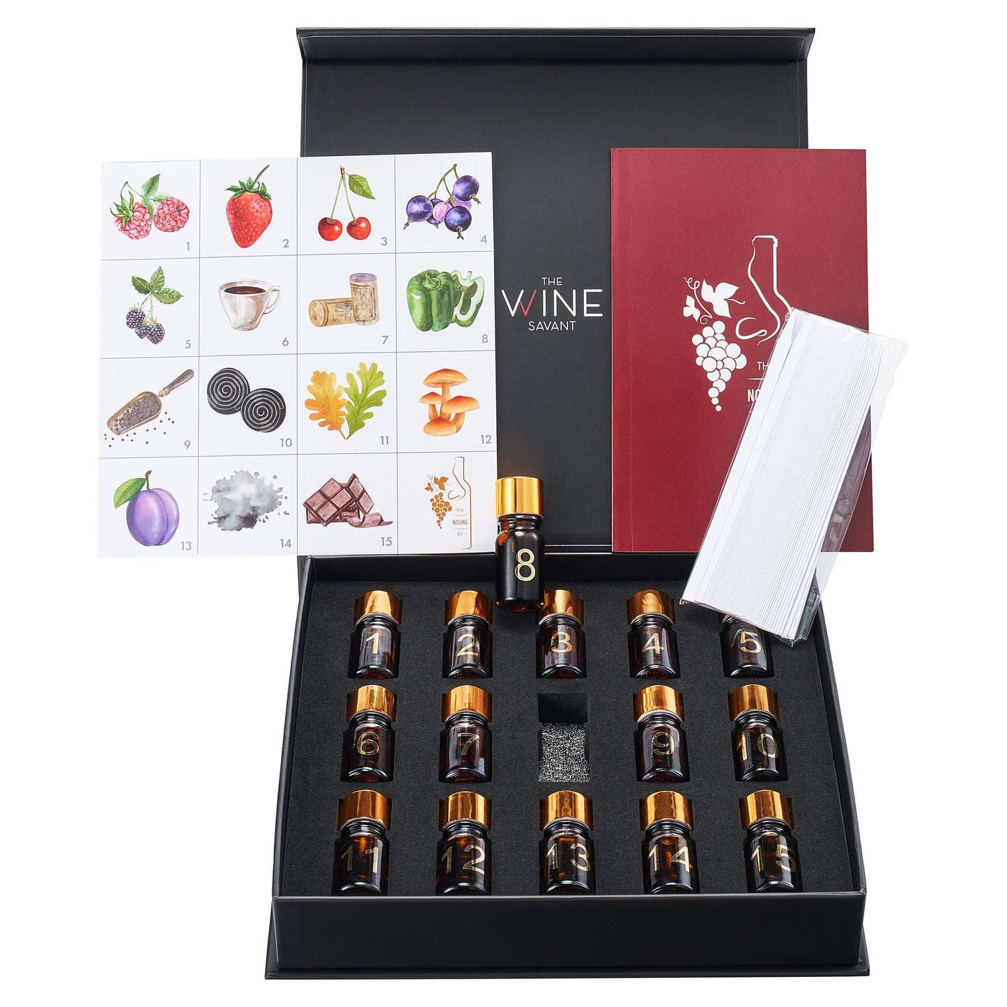 Red Wine Aroma Kit, Tasting & Smelling Aroma Set for Red Wines, 15 Aromas, Training Educational Gift - Beginners & Sommelier Master, Book & Accessories Guide Included, Wine Game Gifts Holiday-2