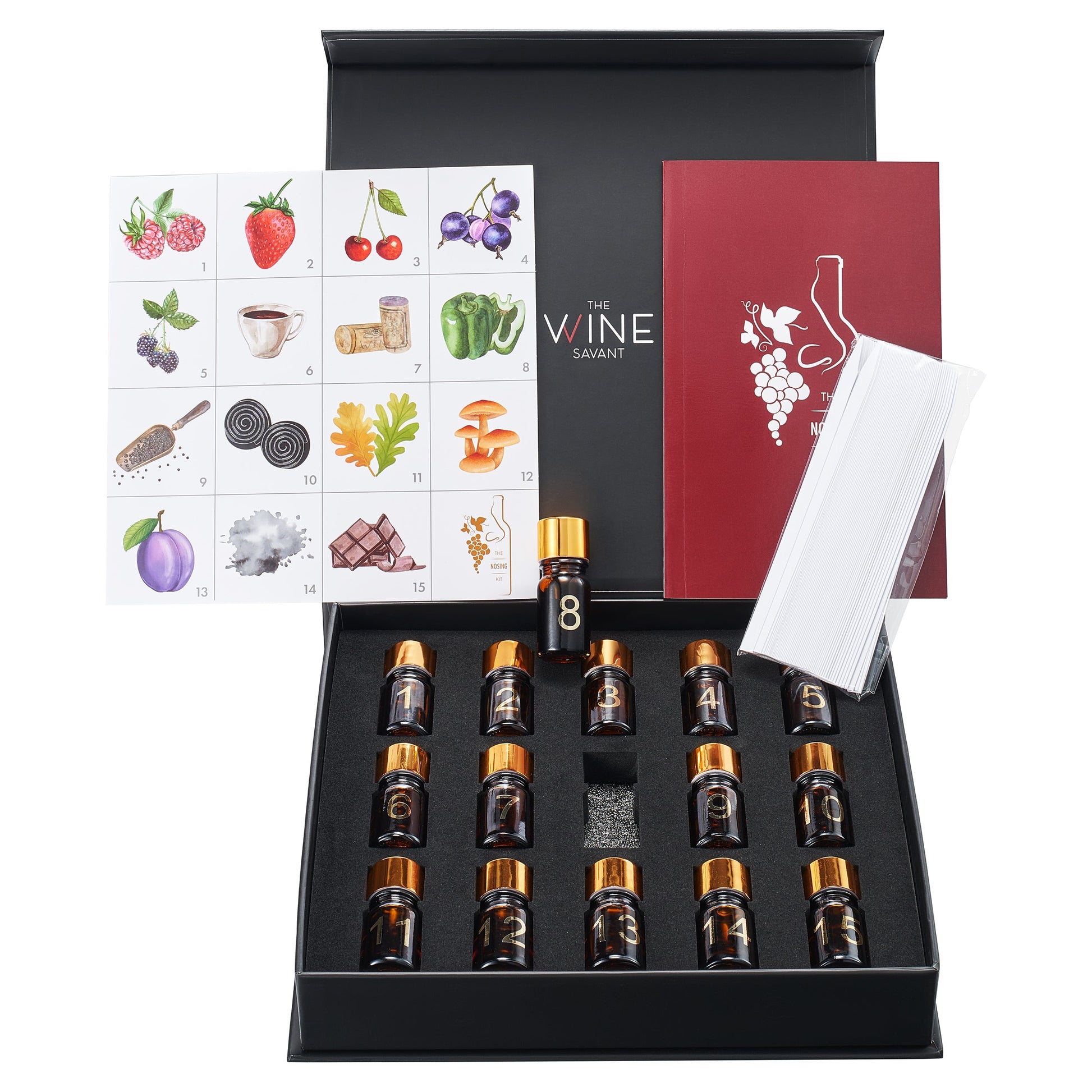Red Wine Aroma Kit, Tasting & Smelling Aroma Set for Red Wines, 15 Aromas, Training Educational Gift - Beginners & Sommelier Master, Book & Accessories Guide Included, Wine Game Gifts Holiday-2