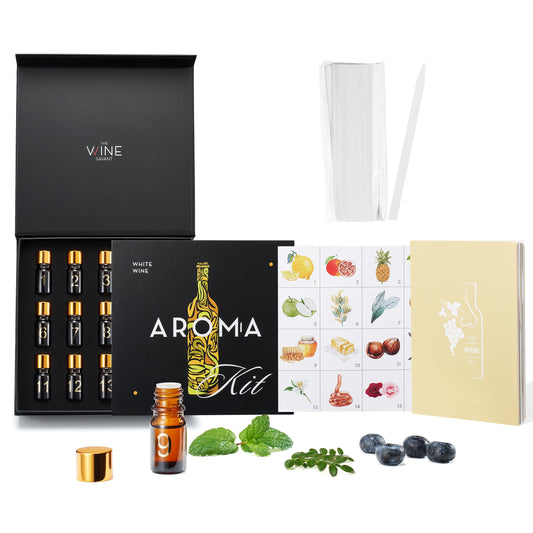 White Wine Aroma Kit, Tasting & Smelling Aroma Set for White Wines, 15 Aromas, Training Educational Gift - Beginners & Sommelier Master, Book & Accessories Guide Included, Wine Game Gifts Holiday-0