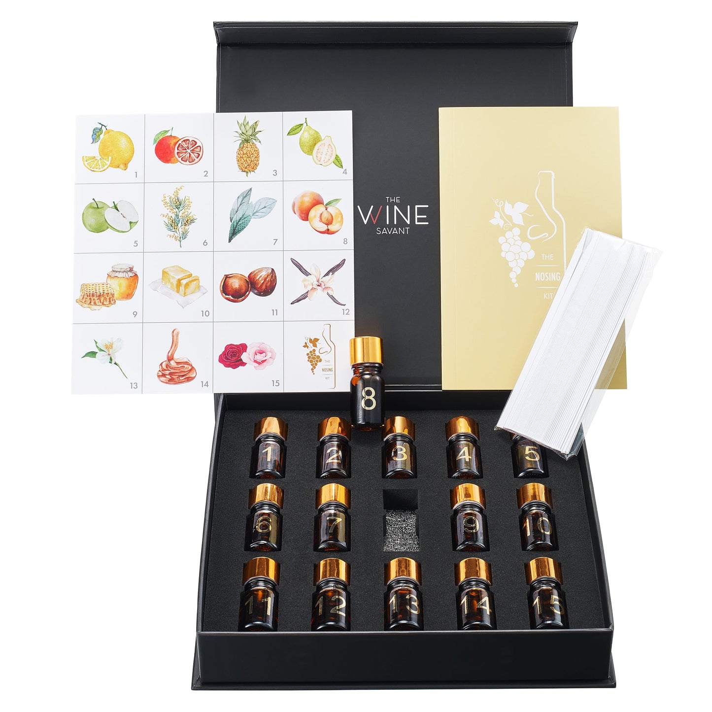 White Wine Aroma Kit, Tasting & Smelling Aroma Set for White Wines, 15 Aromas, Training Educational Gift - Beginners & Sommelier Master, Book & Accessories Guide Included, Wine Game Gifts Holiday-2
